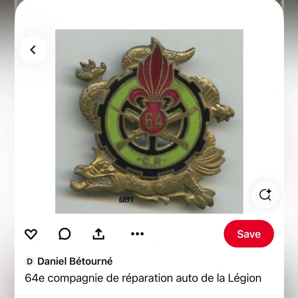 Vintage French Foreign Legion Badge - Picture 7 of 7